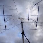 Ein Quadrat aus DK7ZB-Yagi-Antennen unter einem Moxon-Tribander