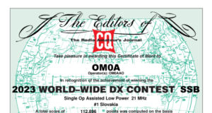 Diplom OM0A CQ World Wide DX Contest 2023