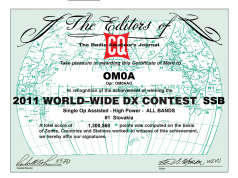 CQ WW Contest OM0A 1st Xtreme