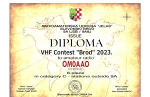 Diplom z VHF contestu Brod