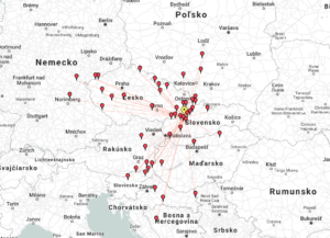 Mapa de conexión OM0A en el concurso OM VHF LOW POWER 2020