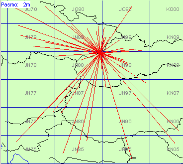Mapa de conexiones en activos operativos VHF Mayo 2021